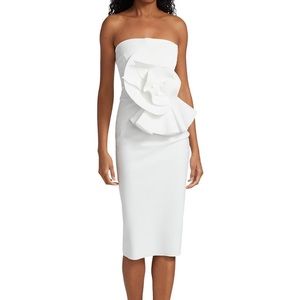 Chiara Boni La Petite Robe Hebe Strapless White Ruffle Dress